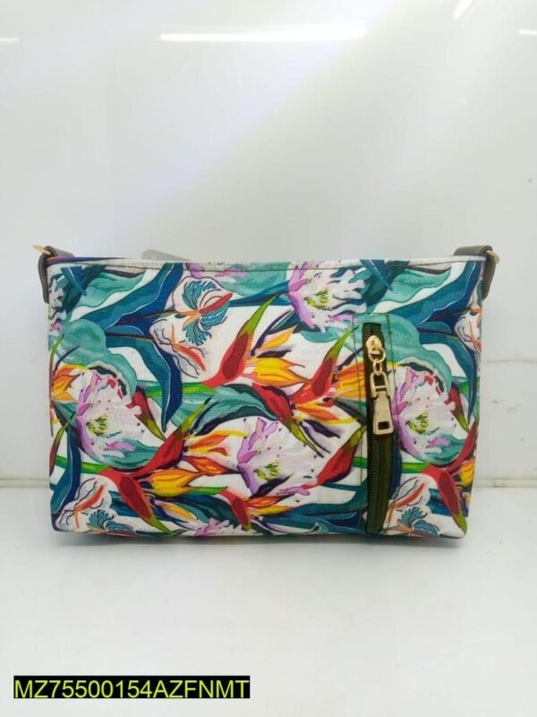 Stylish Multicolor Printed Jute Handbag for Women - Image 3